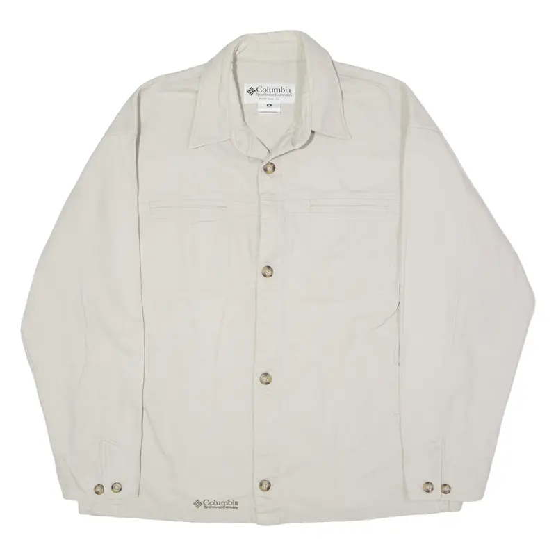 COLUMBIA Mens Chore Jacket Cream Canvas XL