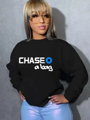 Women's Letter Print Round Neck Sweatshirt, Casual Fashion Long Sleeve Pullover for Daily Wear, Ladies Fall & Winter Clothes