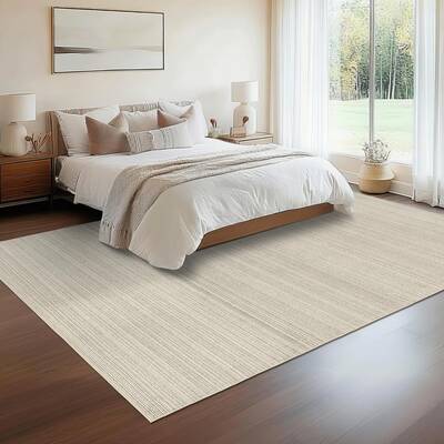Garvee Modern Striped Rug 10x13 - Soft Low-Pile, Non-Slip TPR Backing, Durable Polyester, Stain Resistant, Easy to Clean, Liv...