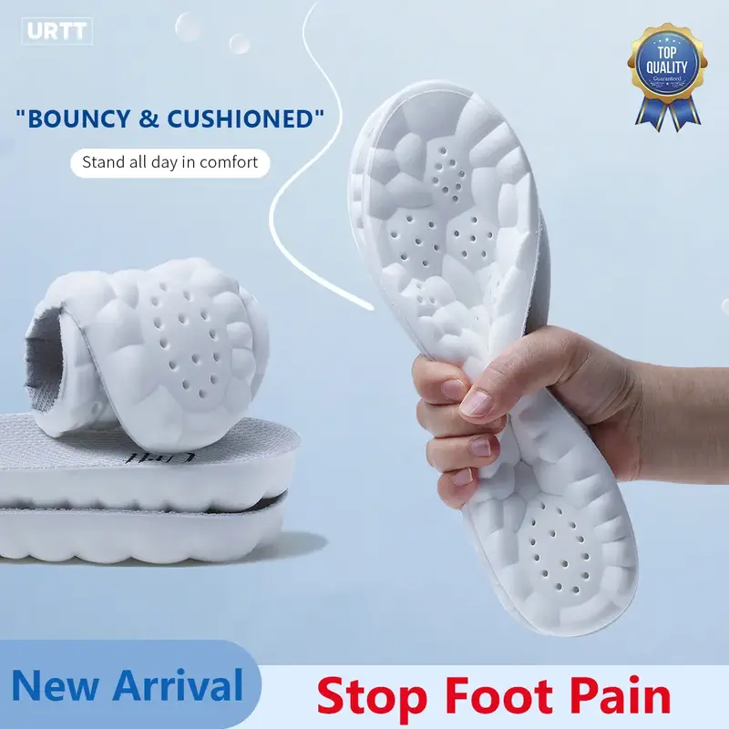 URTT 4D Cloud Step Soft Bounce Insoles For Men Women,Anti Fatigue Memory Foam Cushion insole, Shock Absorption, Foot Pain Rel...