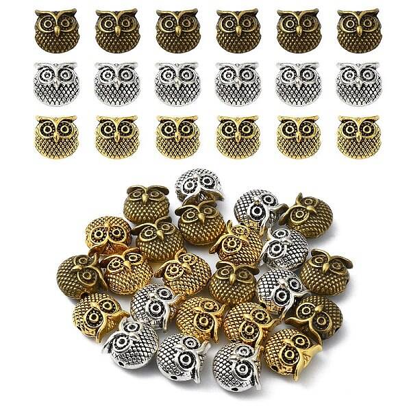24Pcs 3 Colors Tibetan Style Alloy Beads
