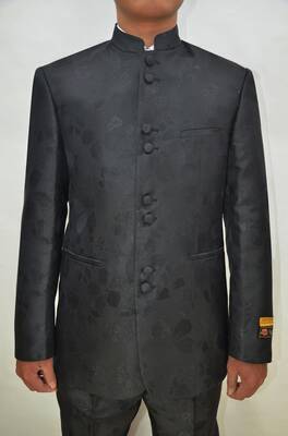 Mens Clergy Suits - Black Paisley