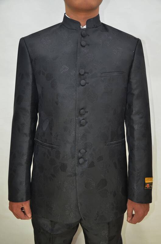 Mens Clergy Suits - Black Paisley