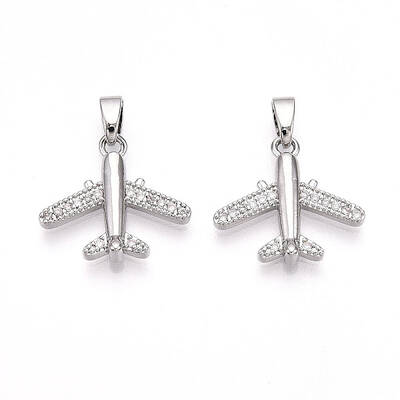 Brass Micro Pave Cubic Zirconia Pendants