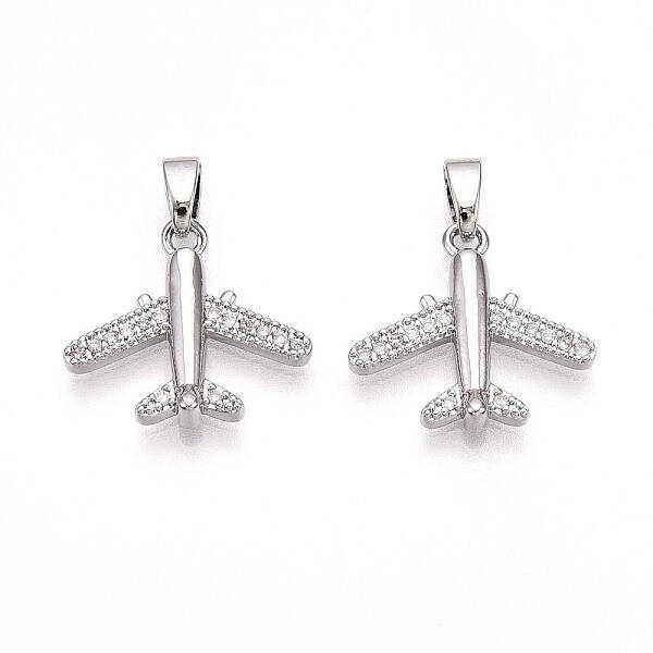 Brass Micro Pave Cubic Zirconia Pendants