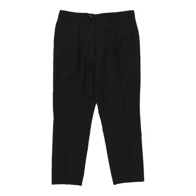 Aquascutum Trousers - 36W 27L Black Cotton