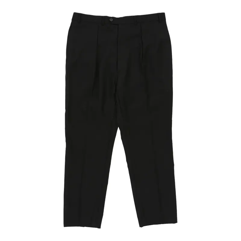 Aquascutum Trousers - 36W 27L Black Cotton