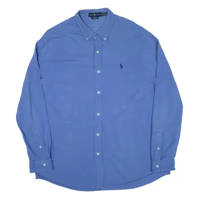 RALPH LAUREN Mens Plain Shirt Blue Long Sleeve 2XL