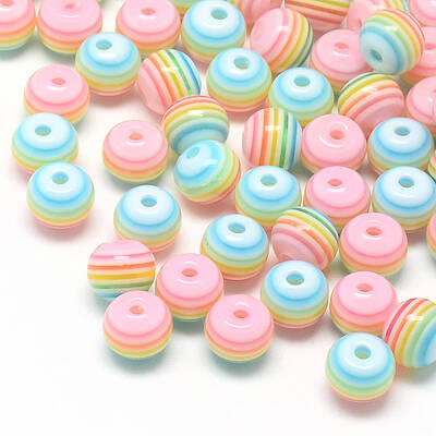 Transparent Stripe Resin Beads