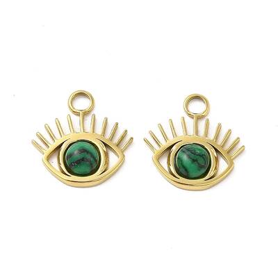 Natural Malachite Eye Charms