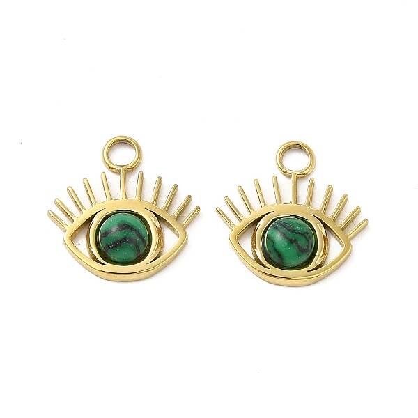 Natural Malachite Eye Charms