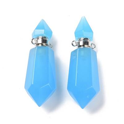 Faceted Glass Perfume Bottle Pendants