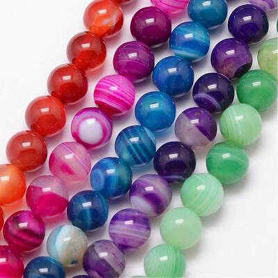 Natural Striped Agate/Banded Agate Bead Strands