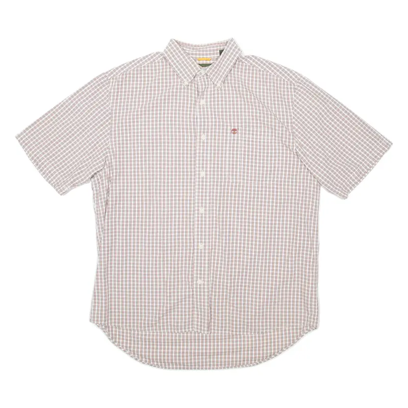 TIMBERLAND Mens Shirt White Herringbone L