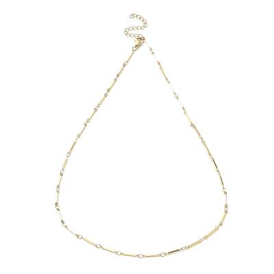 Ion Plating(IP) 304 Stainless Steel Bar Link Chain Necklaces