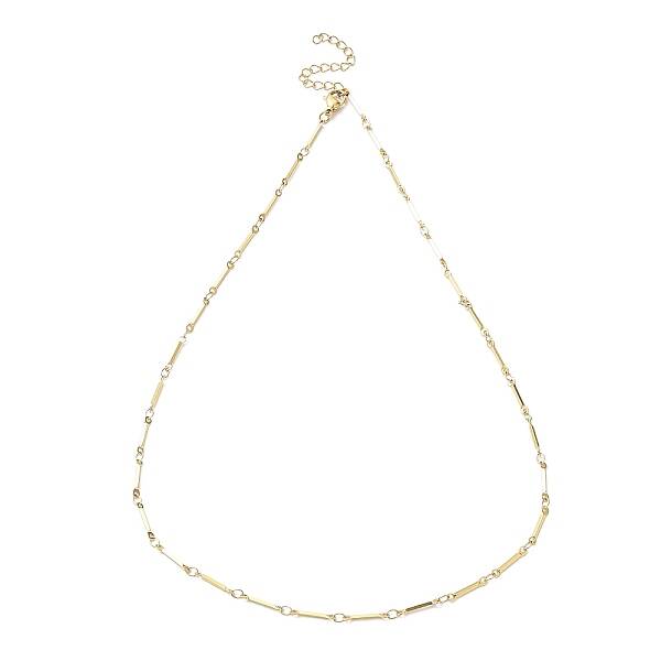 Ion Plating(IP) 304 Stainless Steel Bar Link Chain Necklaces