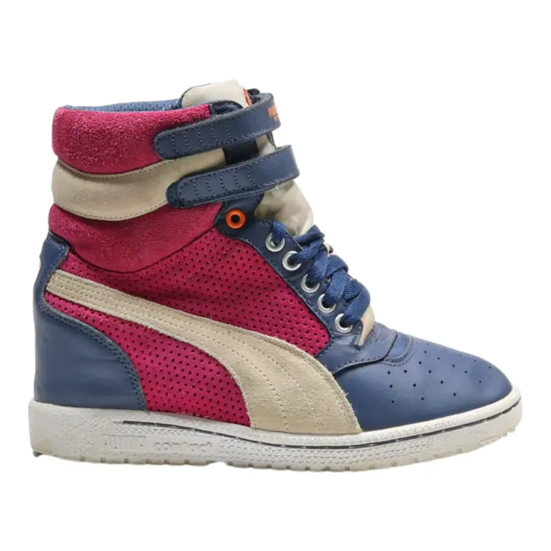 PUMA Wedge High Top Trainers Pink Synthetic Womens UK 5