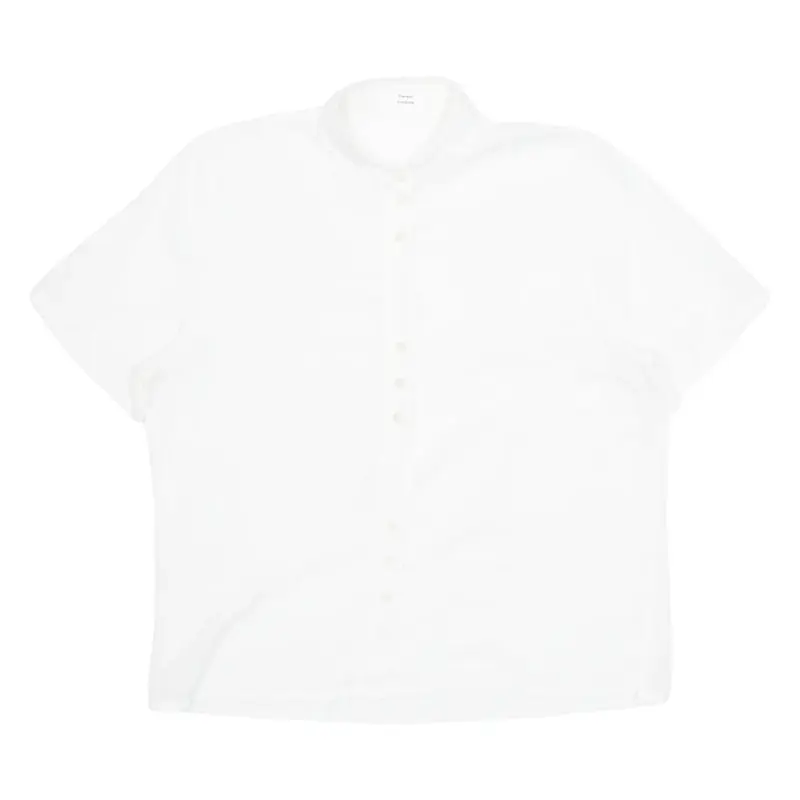 Womens Shirt White Collared Off Shoulder L