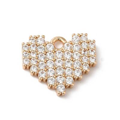 Brass Micro Pave Clear Cubic Zirconia Pendants
