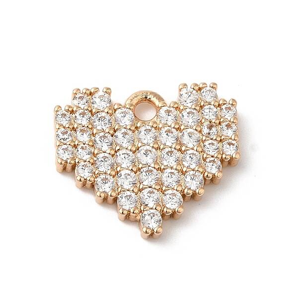 Brass Micro Pave Clear Cubic Zirconia Pendants