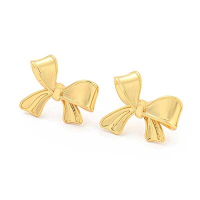 Bowknot Rack Plating Brass Stud Earrings
