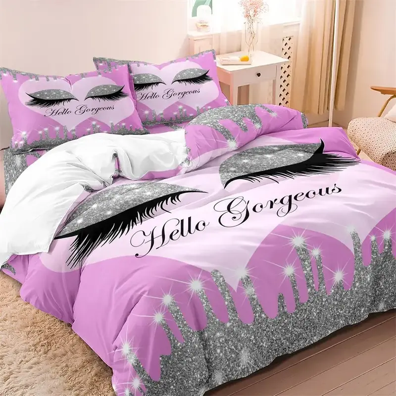 Figure Print 1 Count Quilt cover & 2 Counts Pillow Case Without Filler, Duvet Cover Set, Soft Bedding Set For Home Bedroom