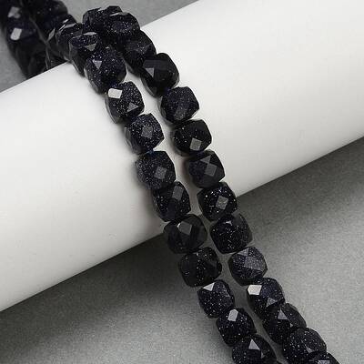 Synthetic Blue Goldstone Beads Strands