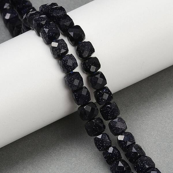 Synthetic Blue Goldstone Beads Strands
