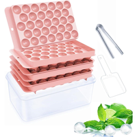 MIUVA Round Silicone Ice Cube Tray with Lid, Kitchen Utensils Set, Ice Ball Maker Mold, 3 Pack Circle Ice Cube Trays for Free...