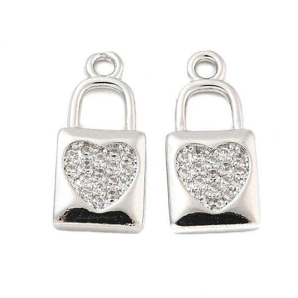 Brass Micro Pave Clear Cubic Zirconia Pendants