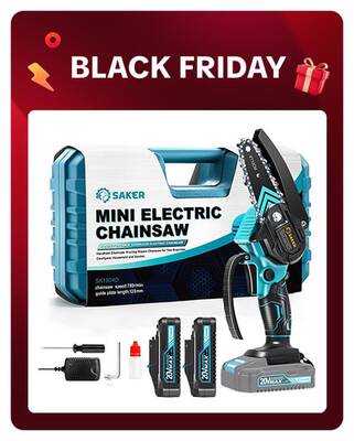 Saker 4/6-Inch Mini Chainsaw -3000mAh Long-Lasting Battery Power (2PCS), Upgraded Pure Copper Motor, One-Handed Electric