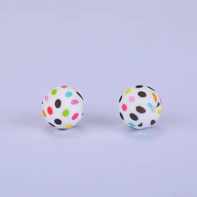 Printed Round Silicone Focal Beads