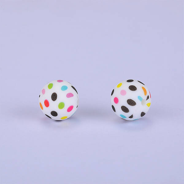 Printed Round Silicone Focal Beads