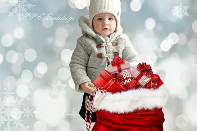 Aperturee Winter Christmas Santa Gifts Backdrop For Portrait