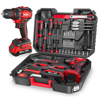 Alloyman Household Tool Set, 174-Piece Home Tool Kit with 20V MAX Cordless Drill, Household Tool Kit for Homeowners and DIY E...