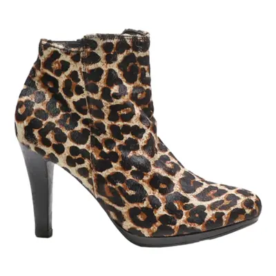 ESMARA Leopard Print Ankle Boots Beige Synthetic Womens UK 6