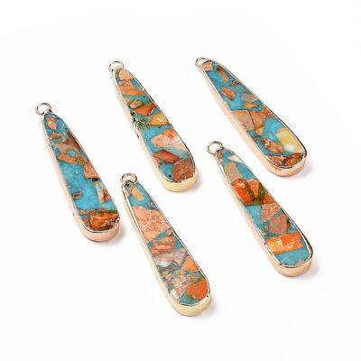 Dyed Natural Imperial Jasper Pendants