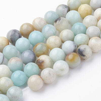Natural Flower Amazonite Bead Strands