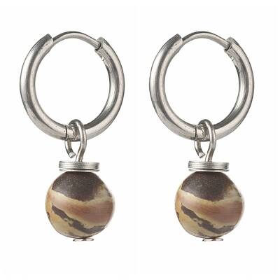 Natural Plum Blossom Jasper Beads Earrings for Girl Women Gift