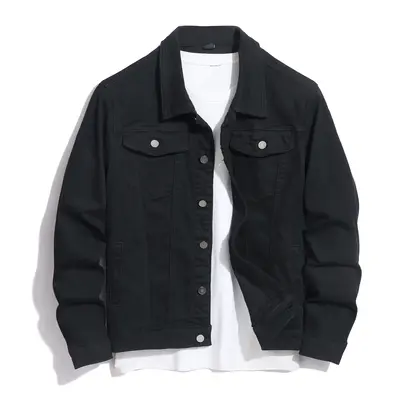 BULUWIE Jean Jacket for Men, Fashion Mens Denim Jacket Washed Classic Casual Distressed Ripped Slim Fit Trucker Jacket