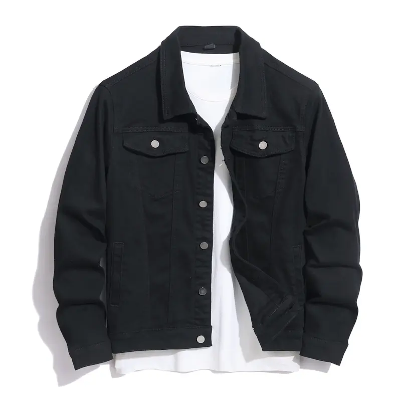 BULUWIE Jean Jacket for Men, Fashion Mens Denim Jacket Washed Classic Casual Distressed Ripped Slim Fit Trucker Jacket