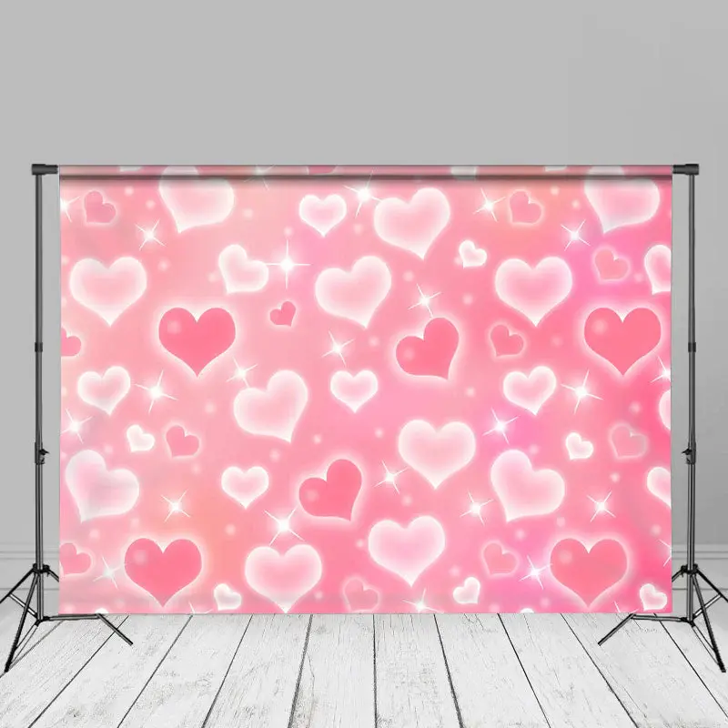 Bokeh Pink Heart Valentines Day Photography Backdrop - Aperturee