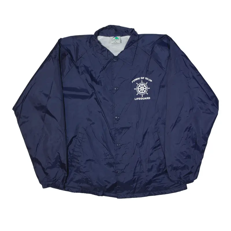 AUGUSTA SPORTSWEAR Islip Lifeguard Coach Jacket Blue Nylon 90s Mens XL