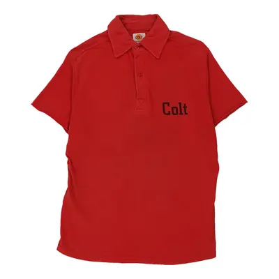 Colt Graphic Polo Shirt - Medium Red Cotton