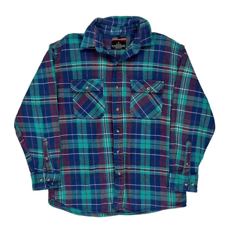 Street Line Checked Shirt - Medium Multicoloured Cotton