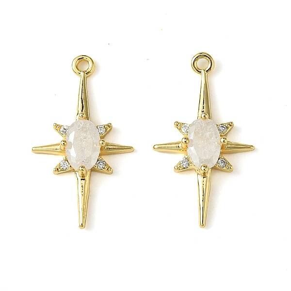 Brass Micro Pave Cubic Zirconia Pendants