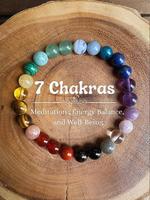 7 Chakra Natural Crystal Stone Bracelet, Meditation Energy Balance and Happiness Bracelet, Fashion Accessories for Women & Me...