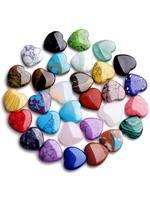Random Color Heart Shaped Stone (1 Set), Natural Polished Love Stone for Women & Girls, Heart Shaped Beads for Diy Jewelry Ne...