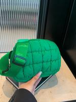 Women's Solid Color Quilted Puffer Chest Bag, Fashionable Soft Sling Bag with Adjustable Bag Strap, Casual Mini Bag for Exerc...