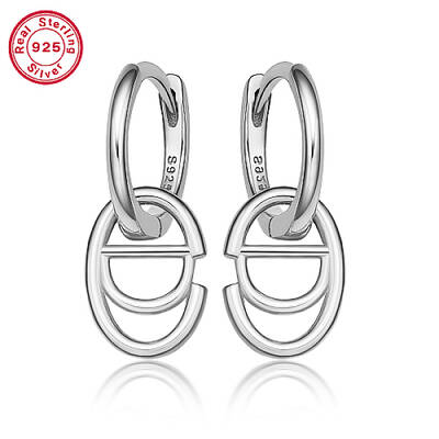 Anti-Tarnish Rhodium Plated Platinum 925 Sterling Silver Hoop Earrings